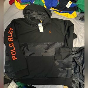 Polo Ralph Lauren Men’s Black Camouflage Hoodie Black.  XXL Brand new with tags